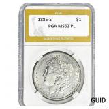 1885-S Morgan Silver Dollar PGA MS62 PL