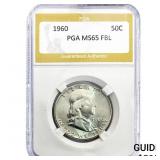 1960 Franklin Half Dollar PGA MS65 FBL