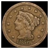 1850 Braided Hair Large Cent HIGH GRADE