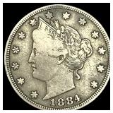 1884 Liberty Head Nickel LIGHTLY CIRCULATED