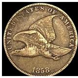 1858 Copper-Nickel Flying Eagle Cent ABOUT UNCIRCU