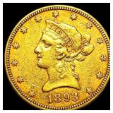 1893 Liberty Head Eagle $10 Gold CLOSELY UNCIRCULA