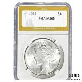 1922 Silver Peace Dollar PGA MS65