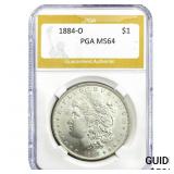 1884-O Morgan Silver Dollar PGA MS64