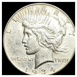 1934 Silver Peace Dollar CLOSELY UNCIRCULATED