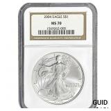 2004 Silver Eagle NGC MS70