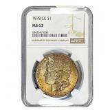 1878-CC Morgan Silver Dollar NGC MS63