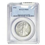 1942 Walking Liberty Half Dollar PCGS PR66