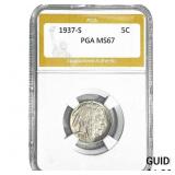 1937-S Buffalo Nickel PGA MS67