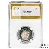 1893 Barber Quarter PGA MS64