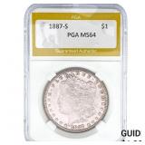 1887-S Morgan Silver Dollar PGA MS64