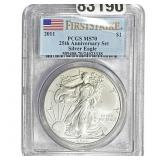 2011 Silver Eagle PCGS MS70 25th Anniversary