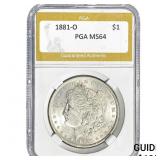 1881-O Morgan Silver Dollar PGA MS64