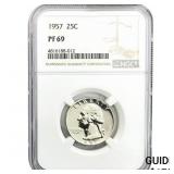 1957 Washington Silver Quarter NGC PF69