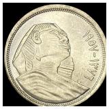 1376-1957 Egypt Silver 10 Piastres UNCIRCULATED
