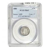 1881 Nickel Three Cent PCGS PR65