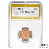 1940-S Wheat Cent PGA MS67 RED