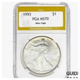 1993 American Silver Eagle PGA MS70
