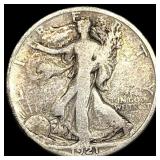1921-S Silver Walking Liberty Half Dollar NICELY C