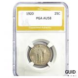 1920 Standing Liberty Quarter PGA AU58