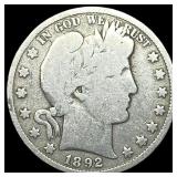 1892 Silver Half Dollar (Barber) NICELY CIRCULATED