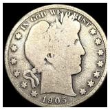 1905-O Silver Barber Half Dollar NICELY CIRCULATED