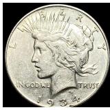 1934 Silver Peace Dollar CLOSELY UNCIRCULATED