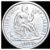 1873 Silver Seated Liberty Dime CLOSELY  UNCIRCUL