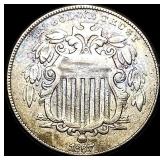 1867 Shield Nickel NEARLY UNCIRCULATED