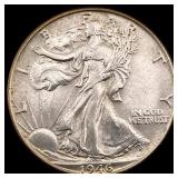 1946-S Silver Half Dollar Walking Liberty UNCIRCUL