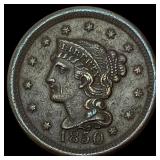 1850 Braided Hair Large Cent NEARLY  UNCIRCULATED