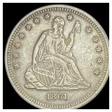 1861 Seated Liberty Quarter CLOSELY  UNCIRCULATED