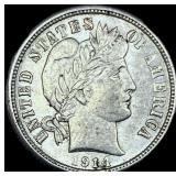 1914-D Silver Barber Dime CHOICE AU