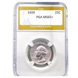 1939 Washington Silver Quarter PGA MS65+