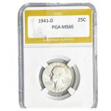 1941-D Washington Silver Quarter PGA MS66