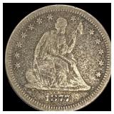 1877-S Silver Seated Liberty Quarter LIGHTLY CIRCU