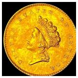 1854 Gold $1 Indian Head Type 2 ABOUT UNCIRCULATED