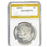 1879-S Morgan Silver Dollar PGA MS65 PL
