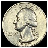 1939-S Silver Washington Quarter CHOICE AU