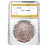 1881-S Morgan Silver Dollar PGA MS66+