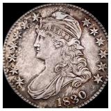 1830 Capped Bust Half Dollar NEARLY  UNCIRCULATED
