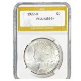 1922-D Silver Peace Dollar PGA MS64+