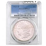 1921-D Morgan Silver Dollar PCGS MS63