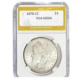 1878-CC Morgan Silver Dollar PGA MS64