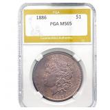 1886 Morgan Silver Dollar PGA MS65