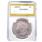 1890-O Morgan Silver Dollar PGA MS64