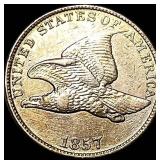 1857 Copper-Nickel Flying Eagle Cent CLOSELY  UNC