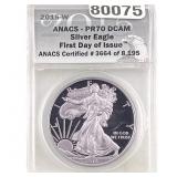 2015-W Silver Eagle ANACS PR70 DCAM