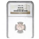 1935 Mercury Silver Dime NGC MS65 FB