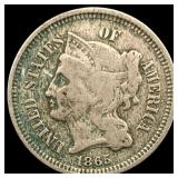 1865 Nickel Three-Cent Piece NICELY CIRCULATED